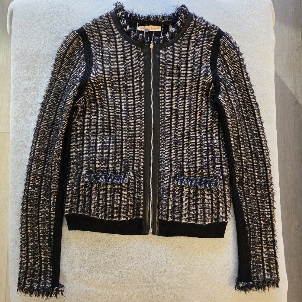 Rebecca Taylor Textured Jacket Black/White NWT